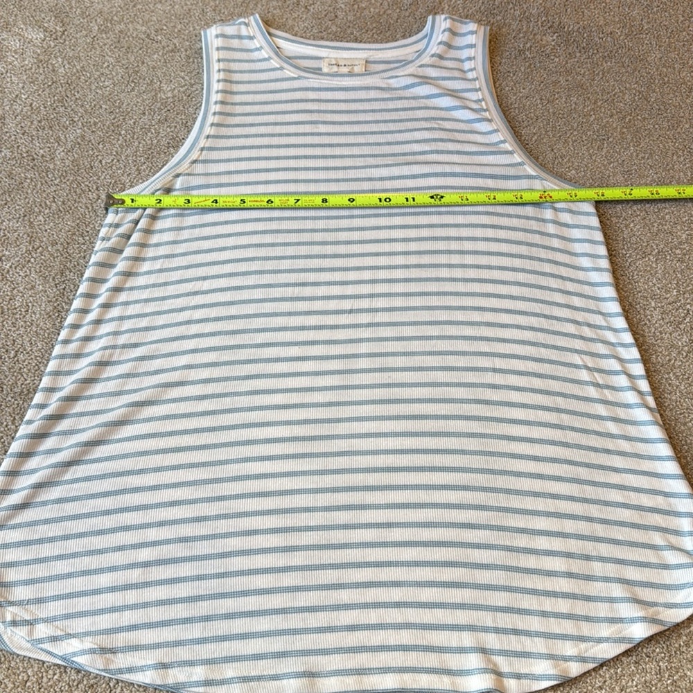 Thread & Supply Light Blue and White Striped Tank Top Women's Medium - Picture 4 of 8
